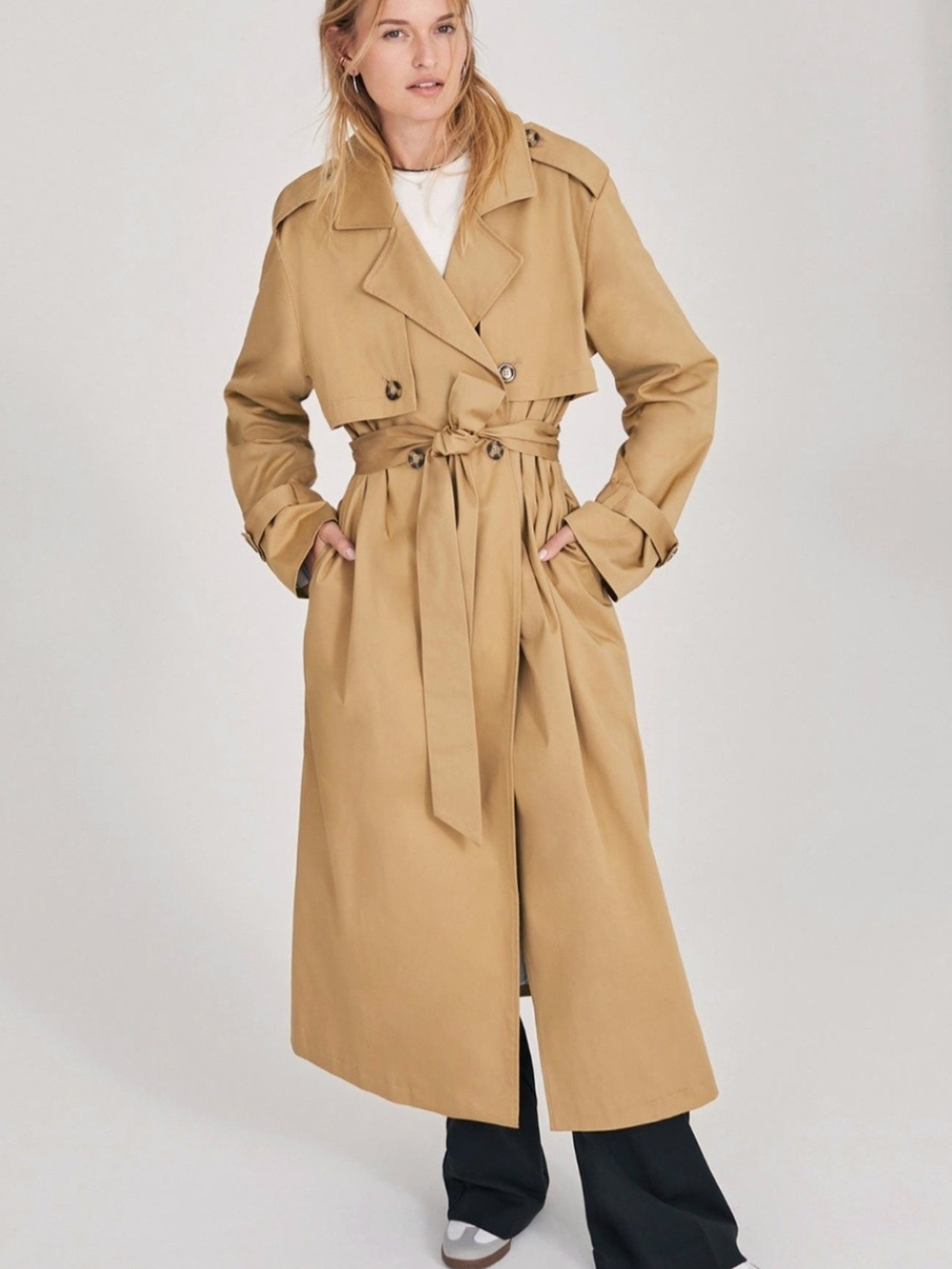 Favorite Daughter 'The Charles' Tan Long Belted Trench Coat